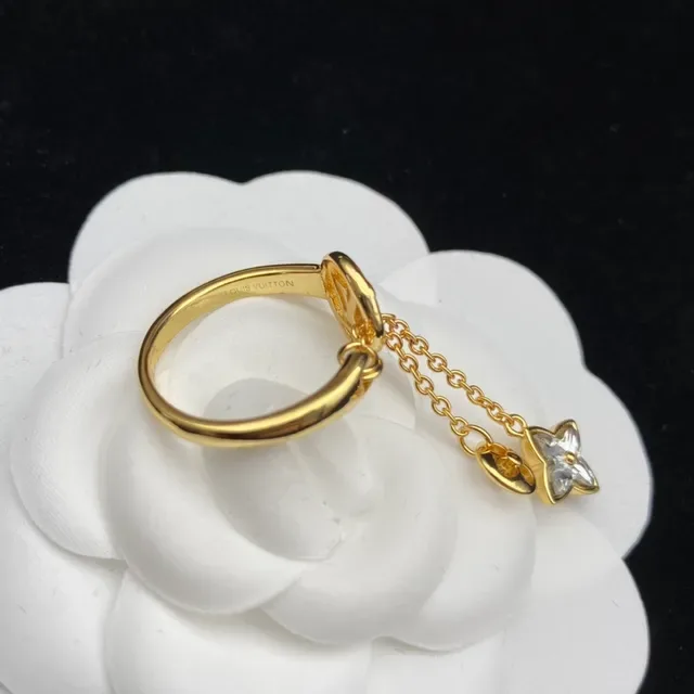 Louis Vuitton Gold Transparent Charm-Dangling Earrings 8
