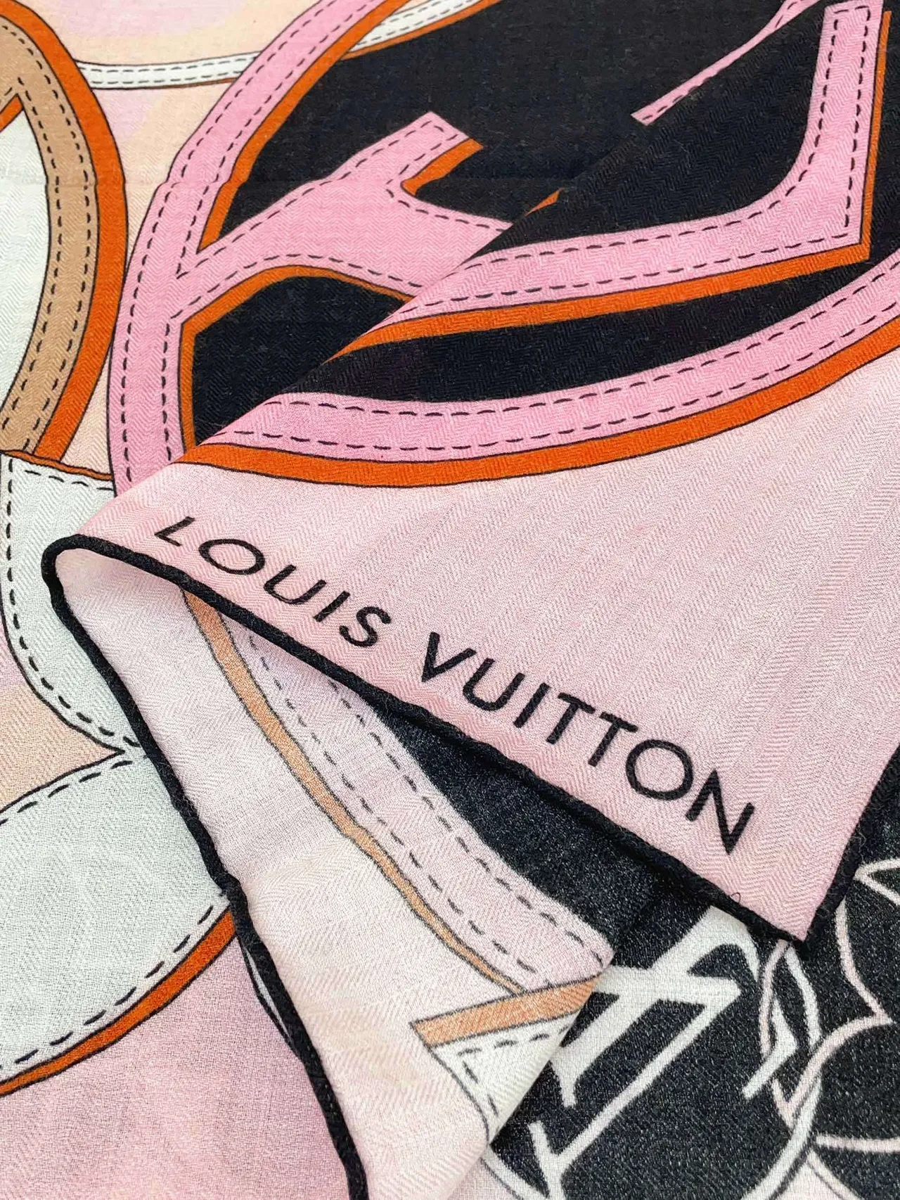 Louis Vuitton Graphic-Print Multicolor Silk Scarf 9