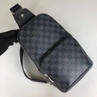 Louis Vuitton Gray Black Damier Graphite Checkerboard Canvas Structured Rectangular Silhouette Messenger Bag