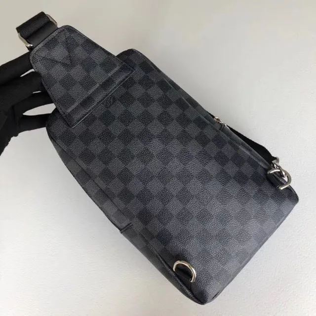 Louis Vuitton Gray Black Damier Graphite Checkerboard Canvas Structured Rectangular Silhouette Messenger Bag 2