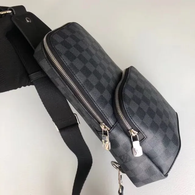 Louis Vuitton Gray Black Damier Graphite Checkerboard Canvas Structured Rectangular Silhouette Messenger Bag 3