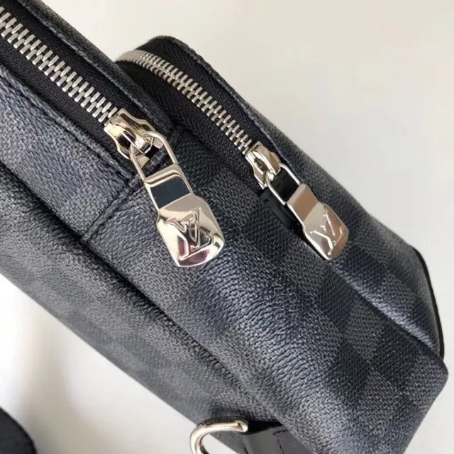 Louis Vuitton Gray Black Damier Graphite Checkerboard Canvas Structured Rectangular Silhouette Messenger Bag 4