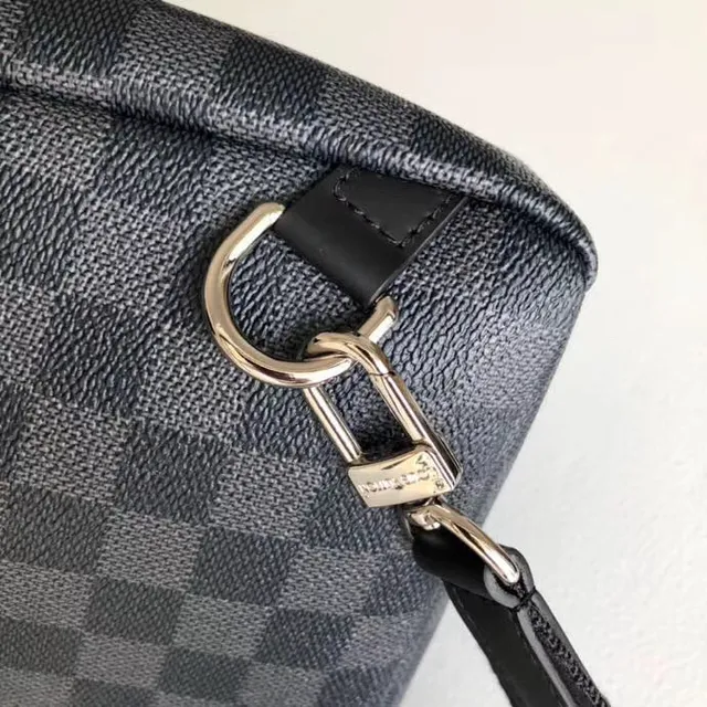 Louis Vuitton Gray Black Damier Graphite Checkerboard Canvas Structured Rectangular Silhouette Messenger Bag 8