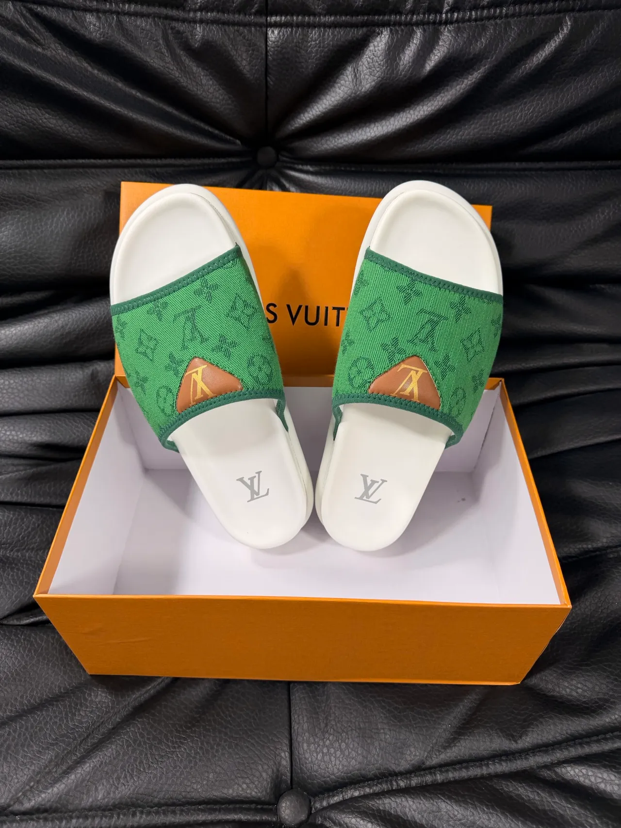 Louis Vuitton Green Monogram Slide Slipper 3