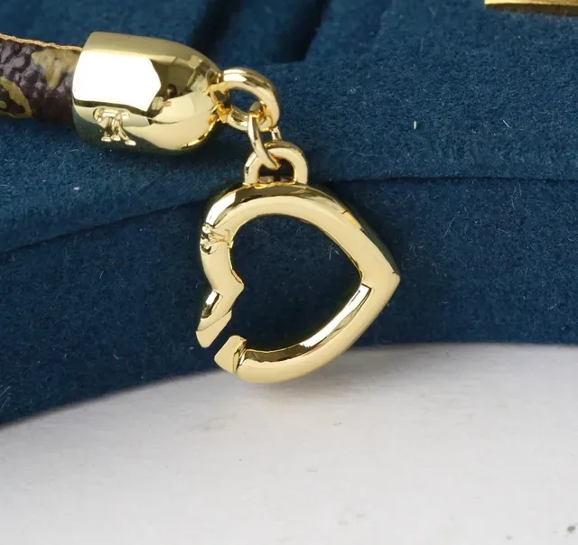 Louis Vuitton Heart Bracelet Brown Monogram Leather Gold-Tone Bracelet 7