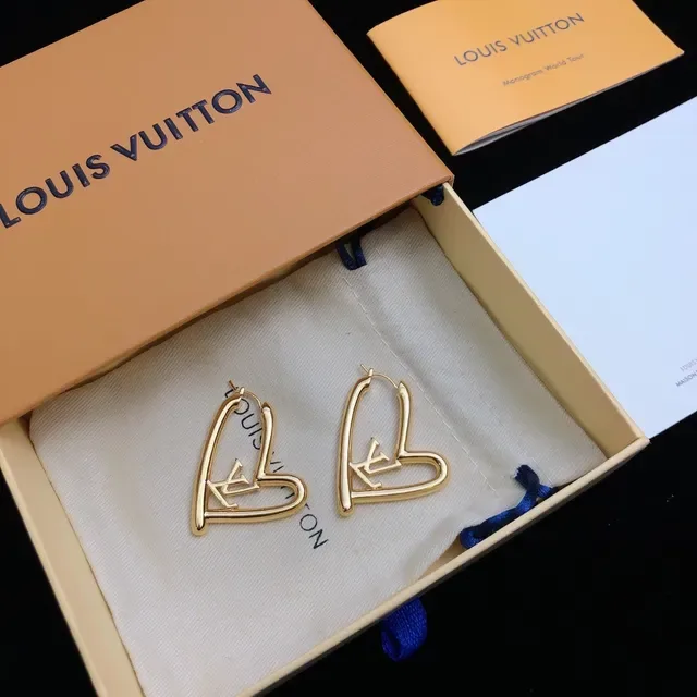 Louis Vuitton Heart-Shaped Monogram Hoop Earrings 2