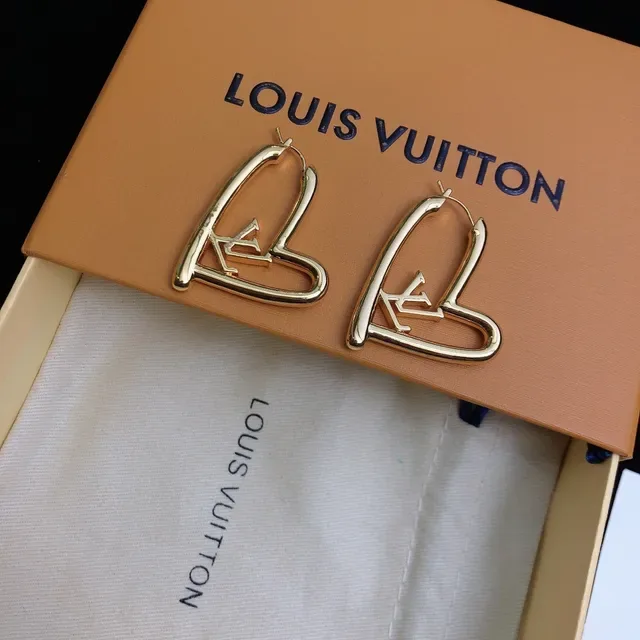 Louis Vuitton Heart-Shaped Monogram Hoop Earrings 3
