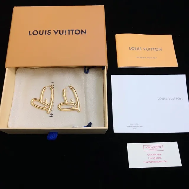 Louis Vuitton Heart-Shaped Monogram Hoop Earrings 4