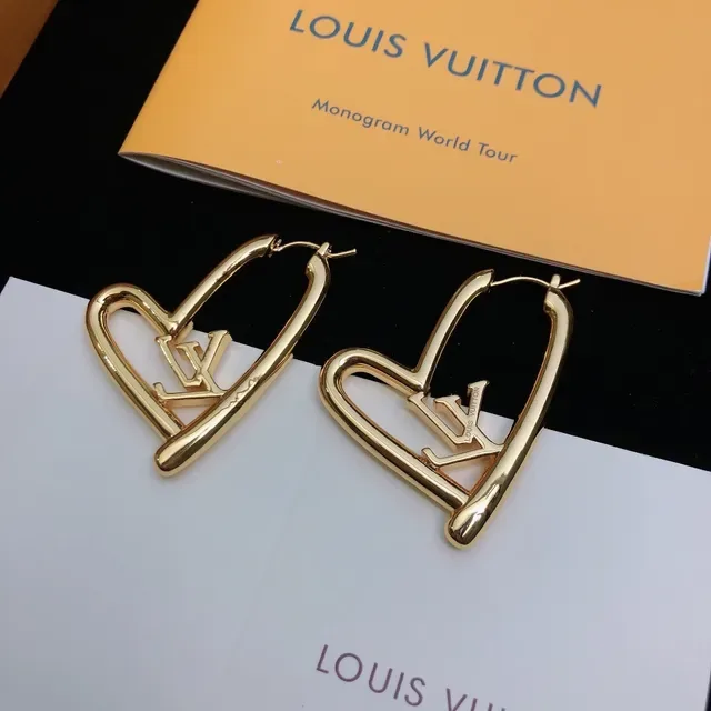 Louis Vuitton Heart-Shaped Monogram Hoop Earrings 5