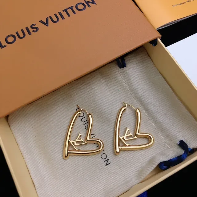 Louis Vuitton Heart-Shaped Monogram Hoop Earrings 6