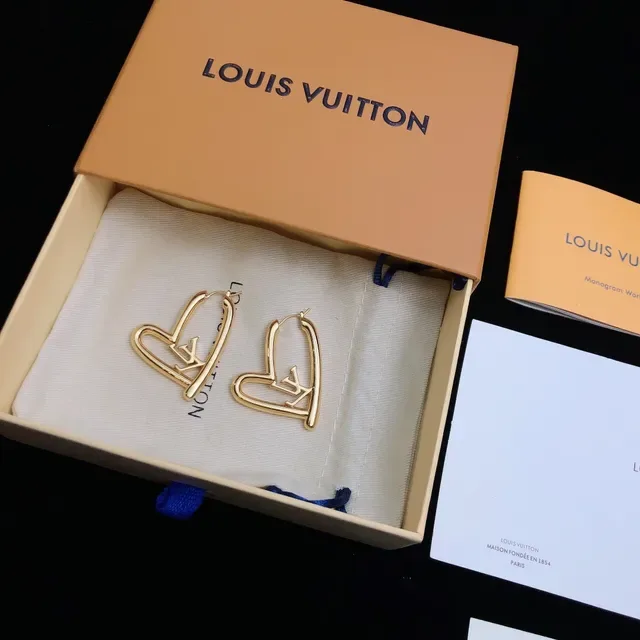 Louis Vuitton Heart-Shaped Monogram Hoop Earrings 7