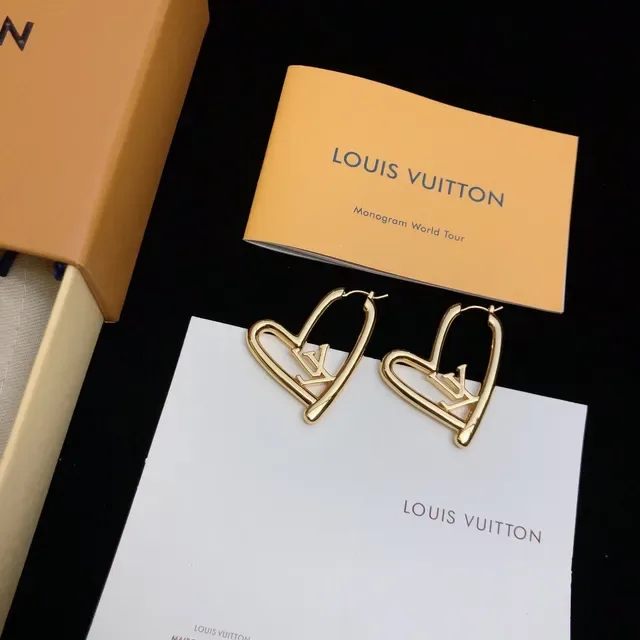 Louis Vuitton Heart-Shaped Monogram Hoop Earrings 8
