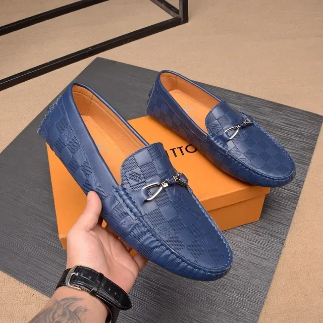 Louis Vuitton Horsebit 1955 Loafer Blue Damier Checkered Leather Loafers 9