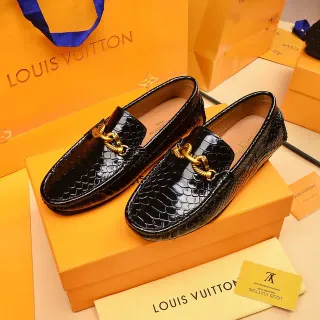 Louis Vuitton Horsebit Loafer 黑色漆皮蟒蛇皮乐福鞋