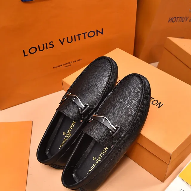 Louis Vuitton Horsebit Loafer Black Pebbled Leather Loafers 3