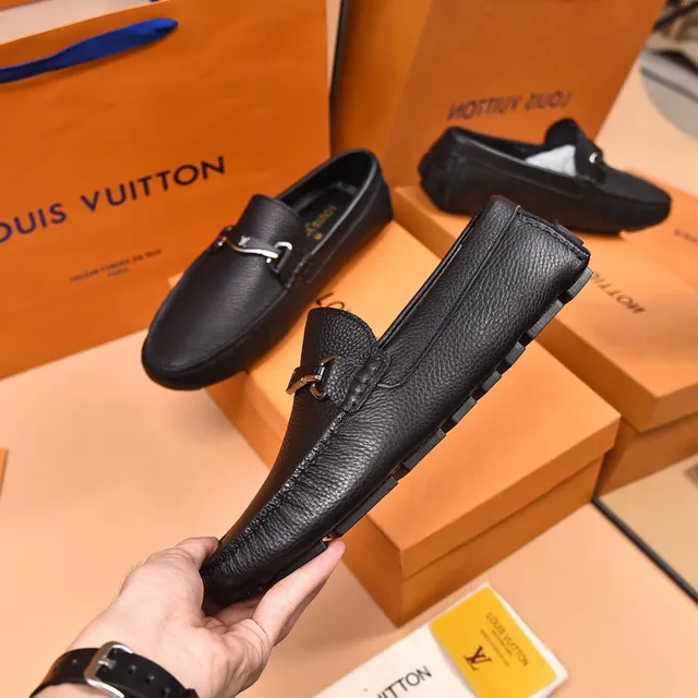 Louis Vuitton Horsebit Loafer Black Pebbled Leather Loafers 7