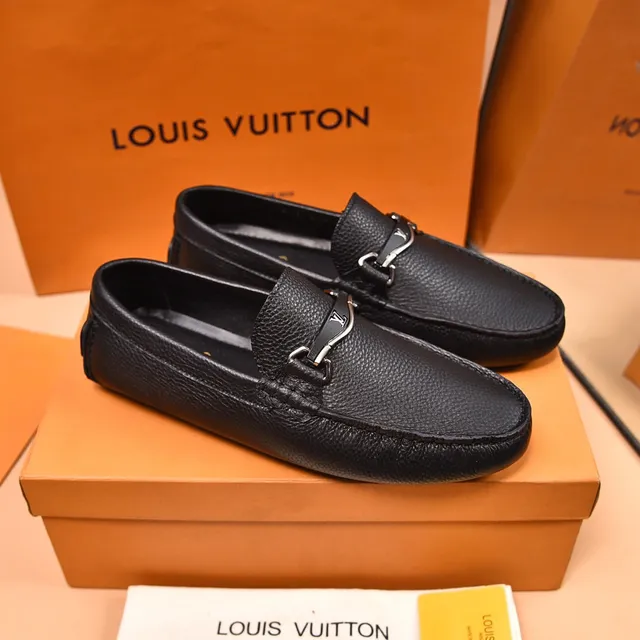 Louis Vuitton Horsebit Loafer Black Pebbled Leather Loafers 8