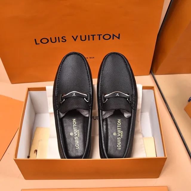 Louis Vuitton Horsebit Loafer Black Pebbled Leather Loafers 9