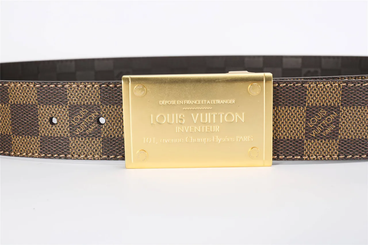 Louis Vuitton Inventeur Damier Ebène حزام جلدي 8