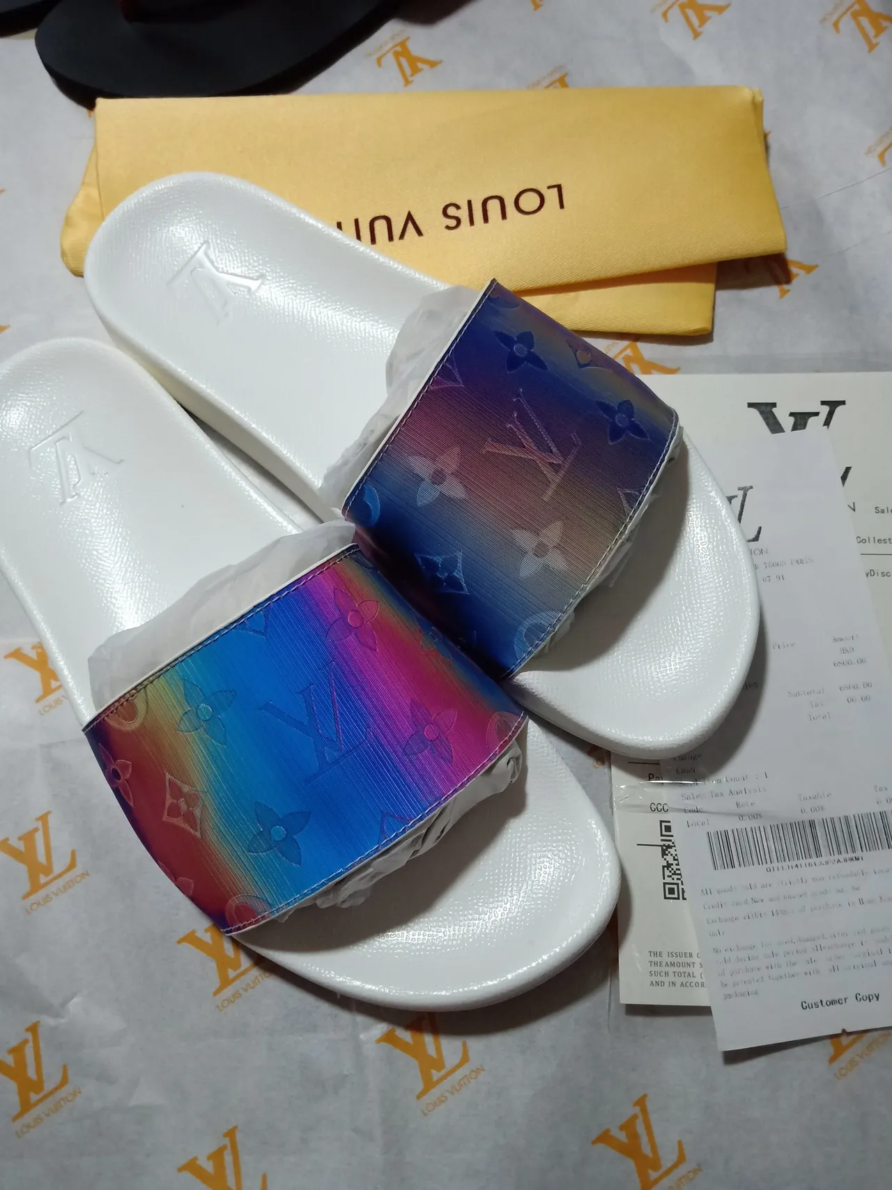 Louis Vuitton Iridescent Monogram Rainbow Slide Slippers 1