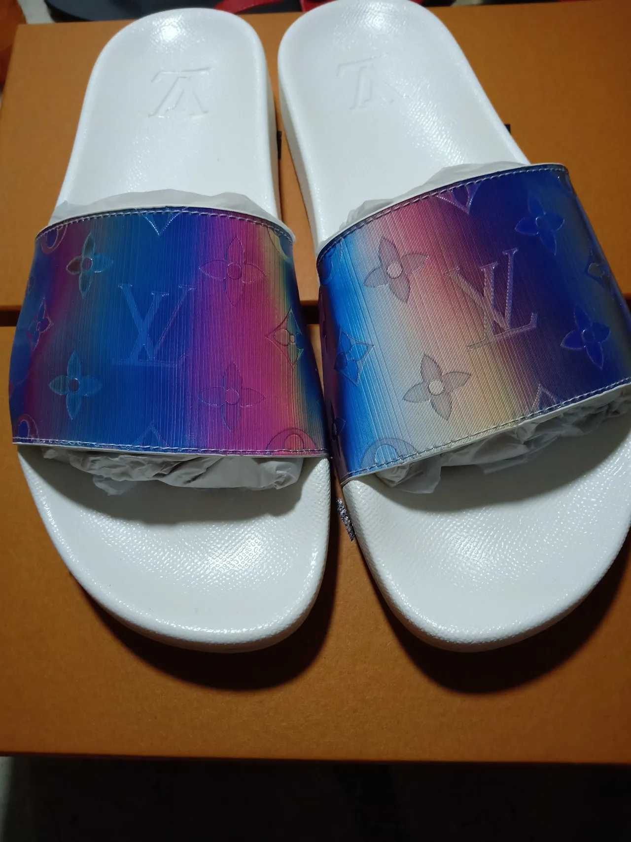 Louis Vuitton Iridescent Monogram Rainbow Slide Slippers 2
