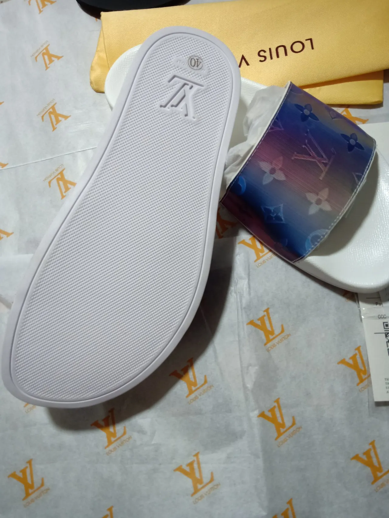 Louis Vuitton Iridescent Monogram Rainbow Slide Slippers 4