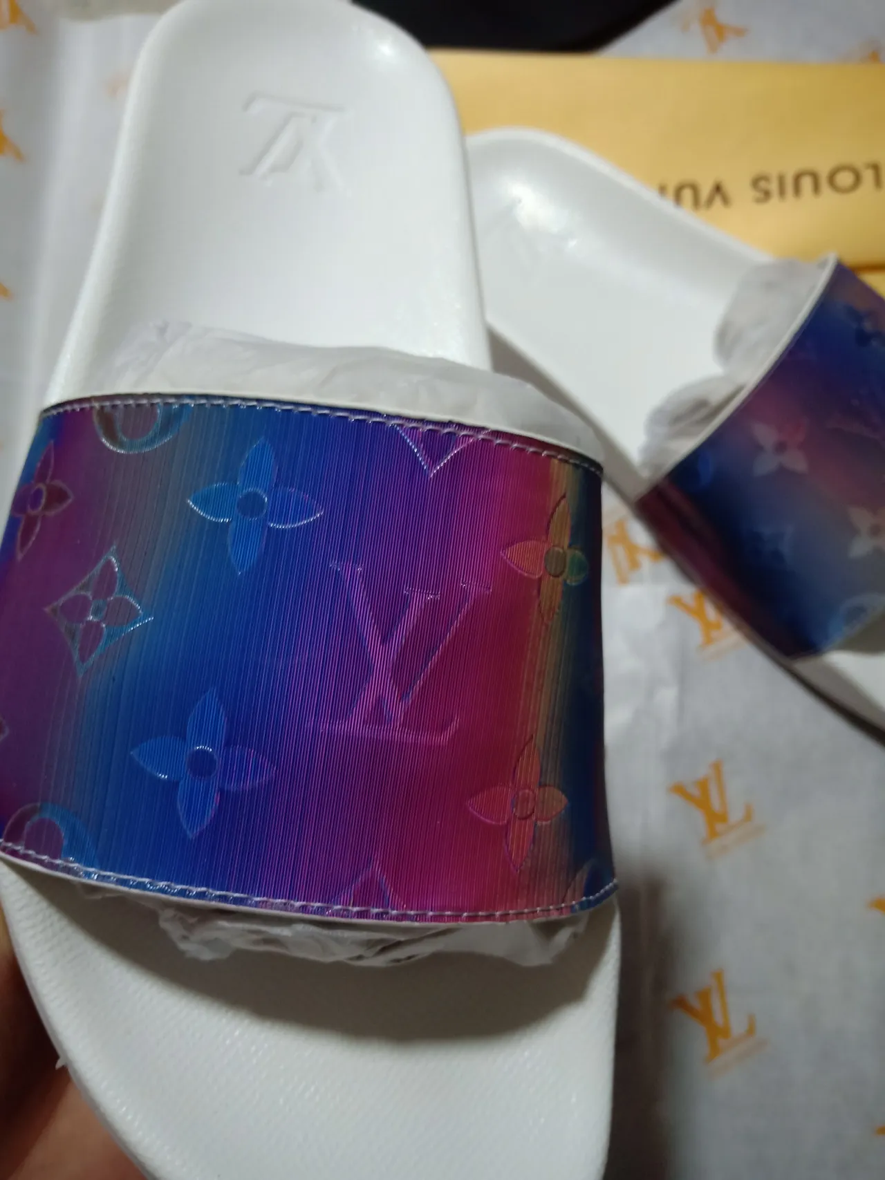 Louis Vuitton Iridescent Monogram Rainbow Slide Slippers 5