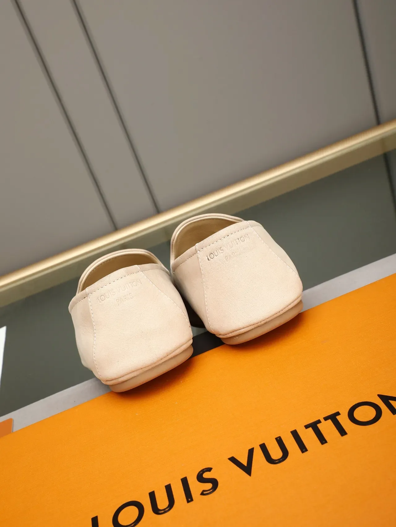 Louis Vuitton Loafer Beige Suede Slip-On Loafers 2