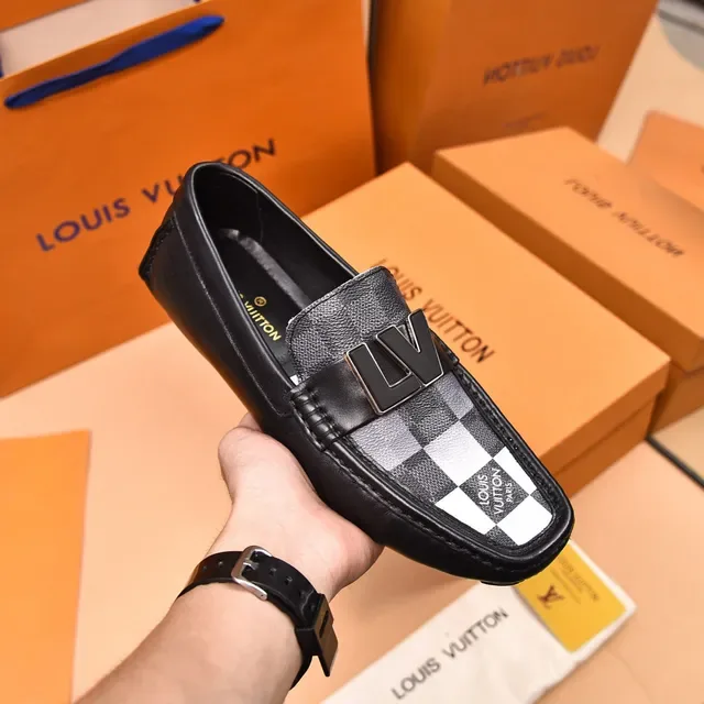 Louis Vuitton Loafers Noir et Gris à Carreaux Monogramme Toile 6