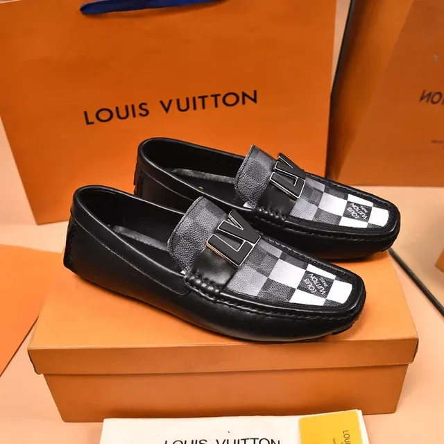Louis Vuitton Loafers Noir et Gris à Carreaux Monogramme Toile 8