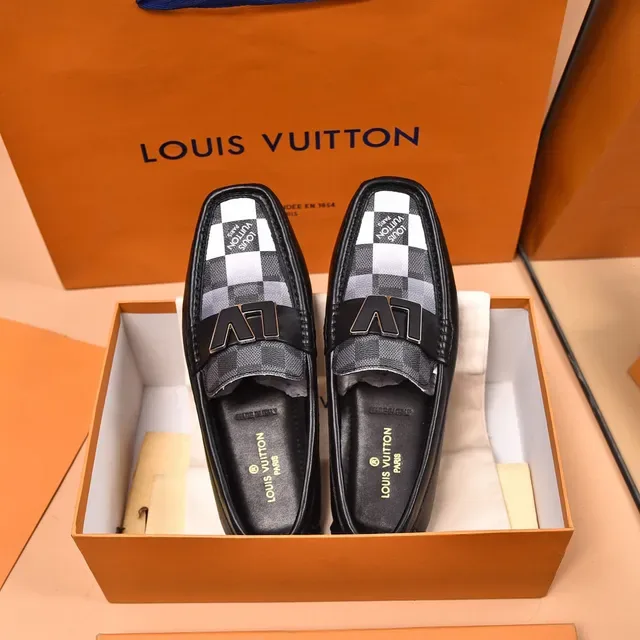Louis Vuitton Loafers Noir et Gris à Carreaux Monogramme Toile 9