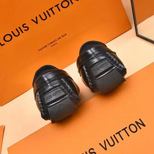 Louis Vuitton Mocassins Noir et Gris Damier Check Toile Slip-On 2