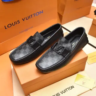 Louis Vuitton লোফার কালো ড্যামিয়ার গ্রাফাইট চামড়া লোফার