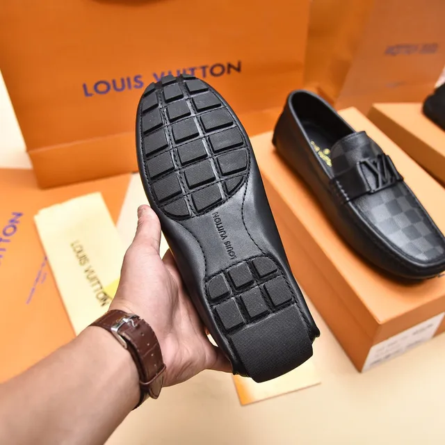 Louis Vuitton Loafer Black Damier Graphite Leather Loafers 4