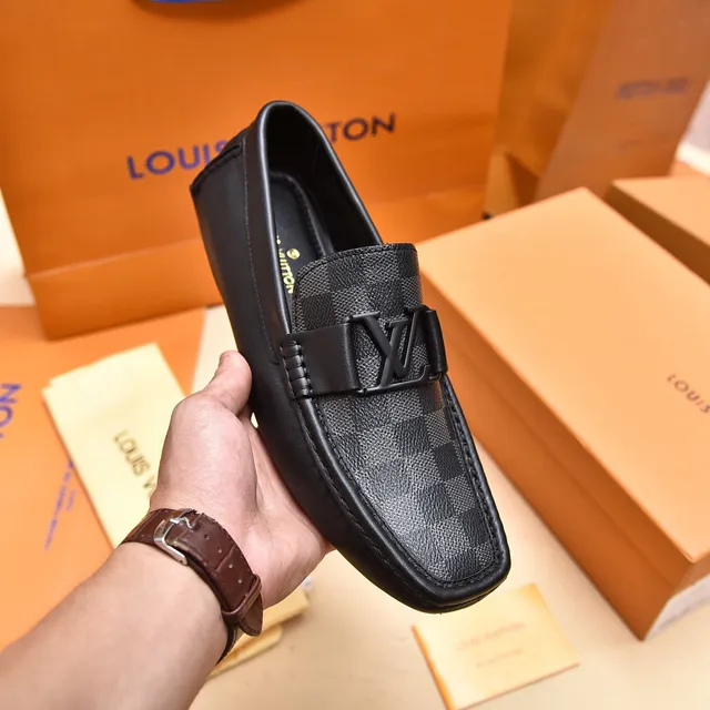 Louis Vuitton Loafer Black Damier Graphite Leather Loafers 6