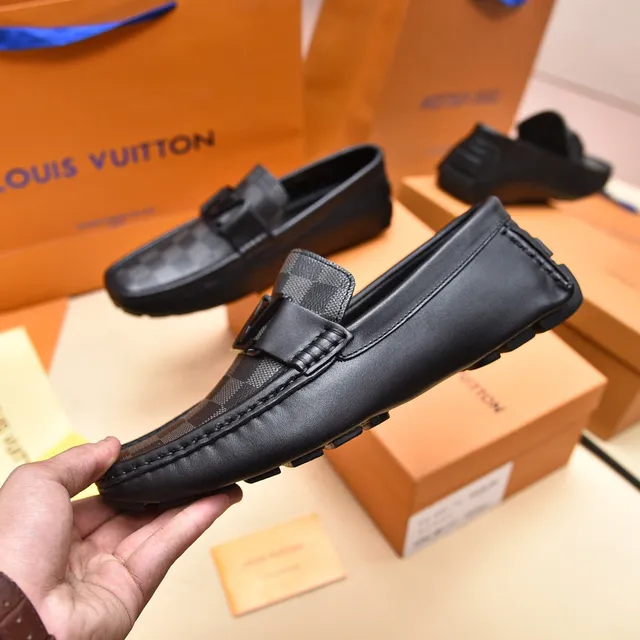 Louis Vuitton Loafer Black Damier Graphite Leather Loafers 7