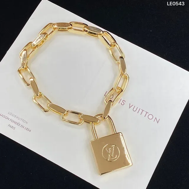 Louis Vuitton Lock It Gold-Tone Double Padlock Chain Necklace 9