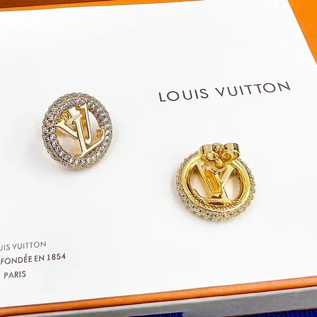 Louis Vuitton Louise By Night Oval Pavé Crystal Monogram Earrings 2