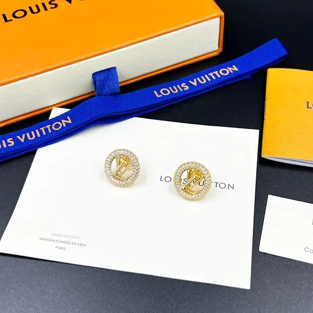 Louis Vuitton Louise By Night Oval Pavé Crystal Monogram Earrings 5