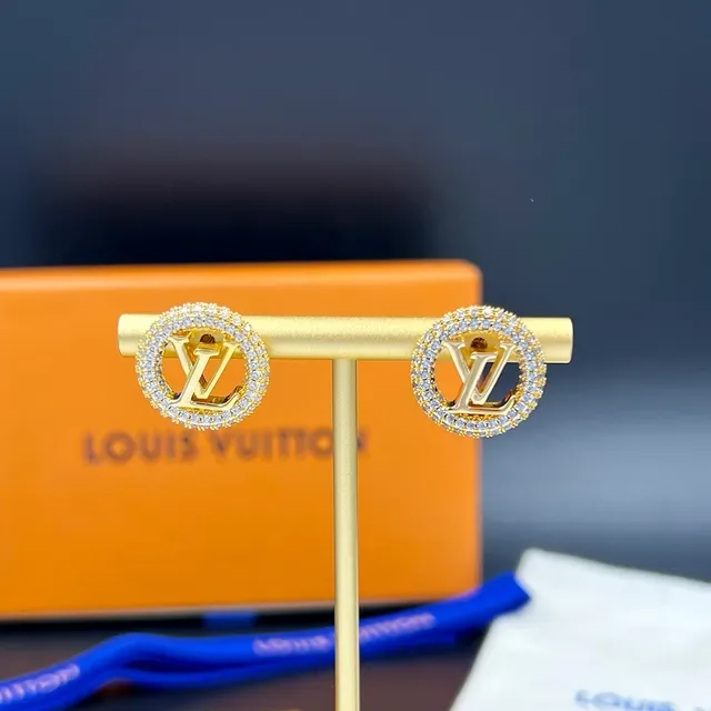 Louis Vuitton Louise By Night Oval Pavé Crystal Monogram Earrings 6
