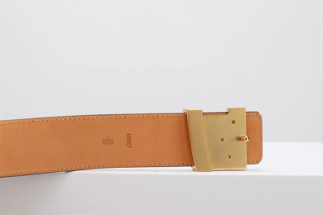 Louis Vuitton LV Belt Damier Ebène Brown Tan Leather Belt 7