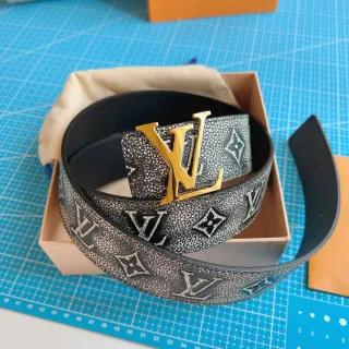 Louis Vuitton LV Belt Monogram Textured Leather Belt