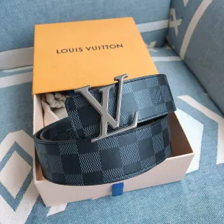 लुई विटन LV ट्विस्ट डामियर ग्रेफाइट चमड़े की बेल्ट