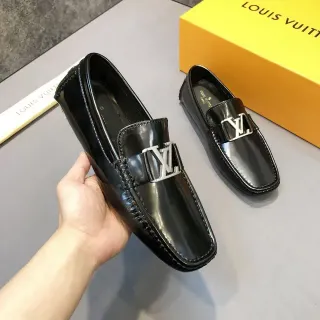 Louis Vuitton LV Buckle Loafer Black Patent Leather Loafers
