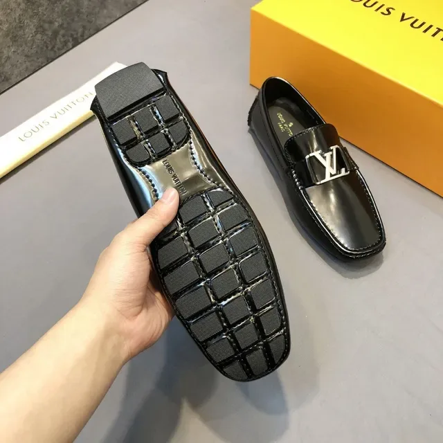 Louis Vuitton LV Buckle Loafer Mocassins Noir Cuir Patent 6