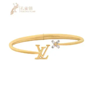 Louis Vuitton LV Butterfly dorado transparente brazalete abierto