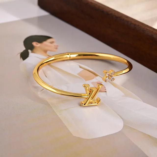 Louis Vuitton LV Butterfly Gold Transparent Open Bangle Bracelet 4