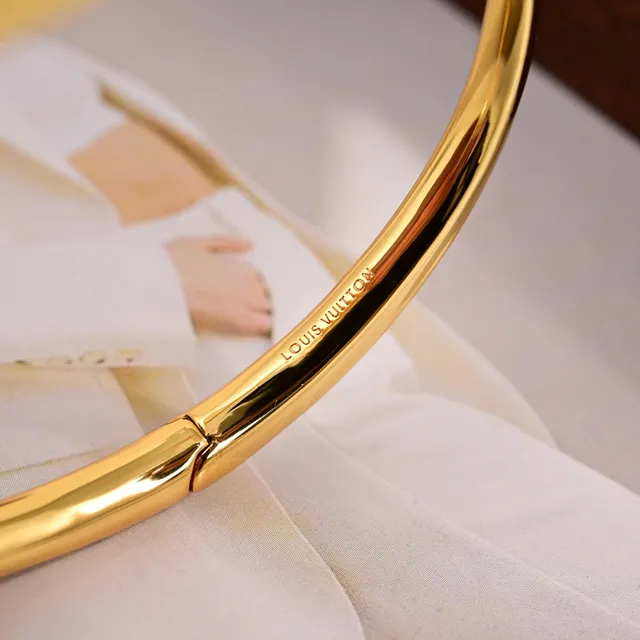 Louis Vuitton LV Butterfly Gold Transparent Open Bangle Bracelet 5