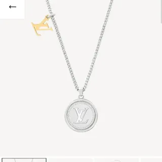 Louis Vuitton LV Catch Silver-Tone and Gold-Tone Medallion Necklace
