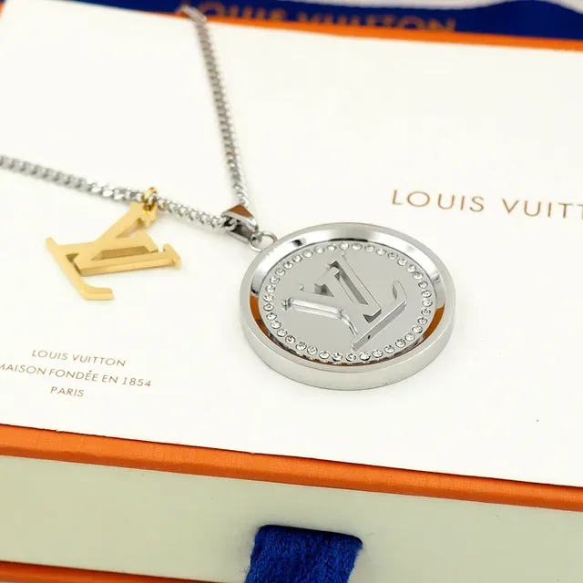 Louis Vuitton LV Catch Silver-Tone and Gold-Tone Medallion Necklace 4